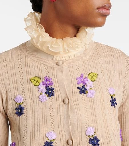 Valentino Embroidered virgin wool cardigan 4