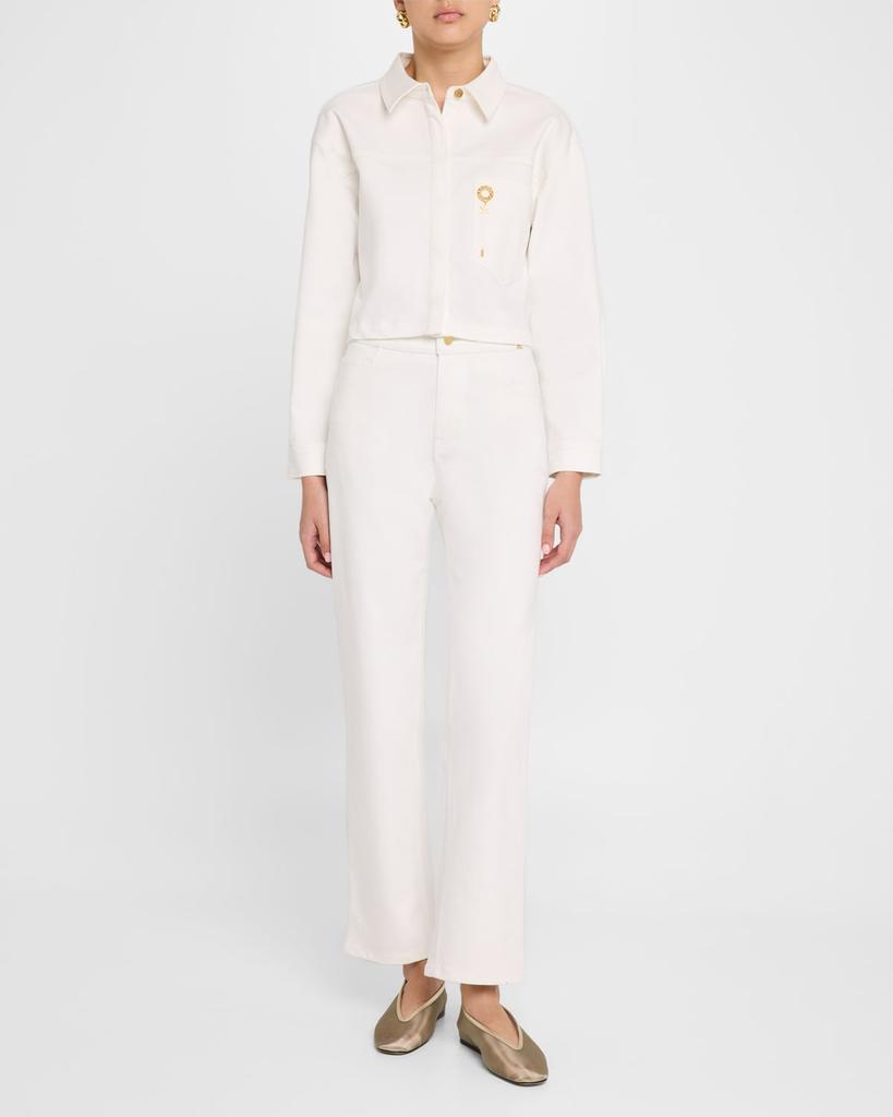 Kobi Halperin Teagan Cropped Brooch-Embellished Jacket