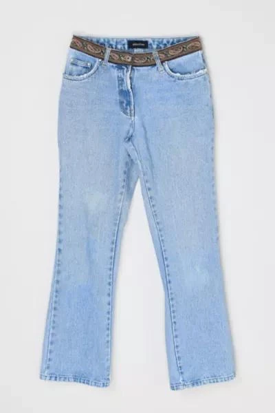 Urban Outfitters Vintage Y2k Light Wash Jeans with Embroidered Waist 1