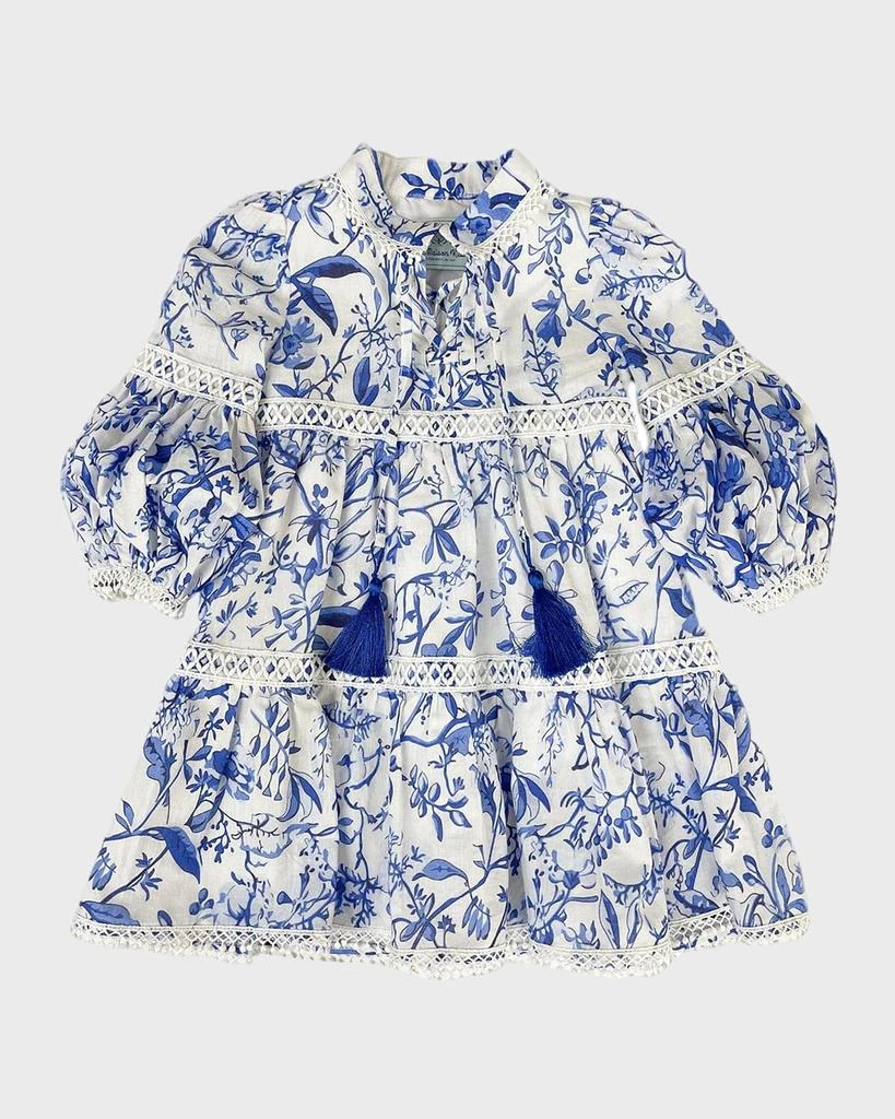 Petite Maison Kids Girl's Jaylin Floral-Print Linen Dress, Size 12M-10 1