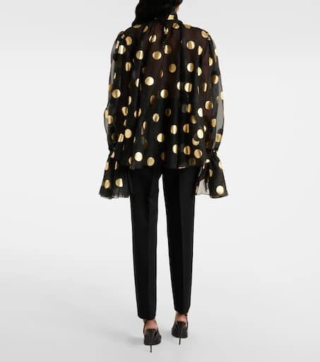 Dolce 
Gabbana Polka-dot silk organza jacquard blouse 3