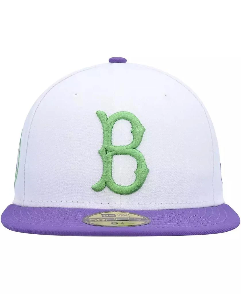 New Era Men's White Brooklyn Dodgers Side Patch 59FIFTY Fitted Hat 2