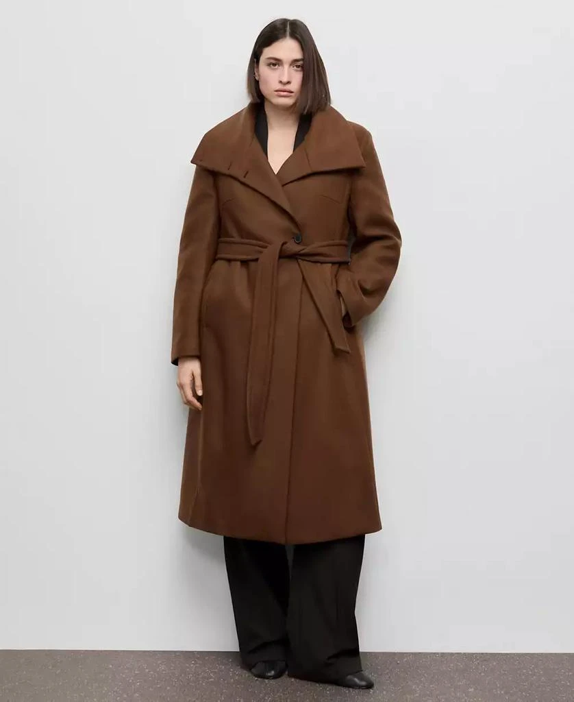 Mango Women
s Belted Manteco Wool Coat 6