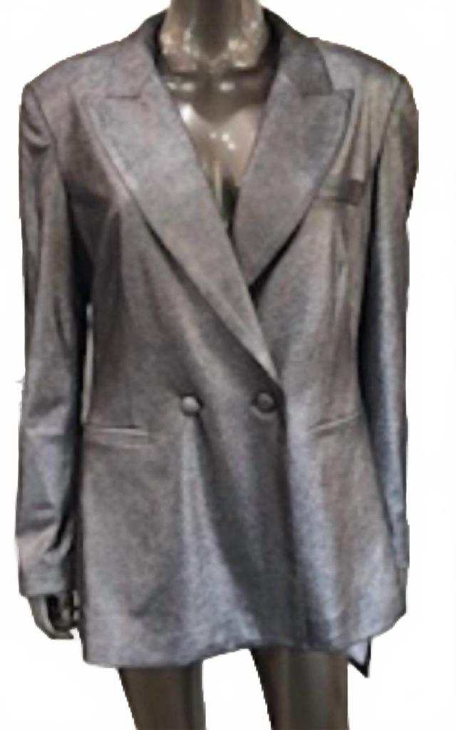 Insight Editions Women's Metallic Vegan Blazer Jacket In Grey