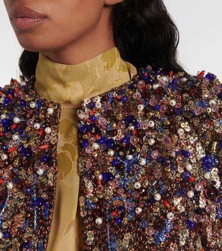Dries Van Noten Lamé cropped jacket 4