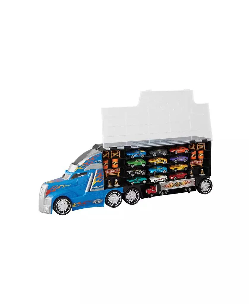 Fast Lane Truck Carry Case with 12 diecast vehicles and 14 accessories, Created for You by Toys R Us 3