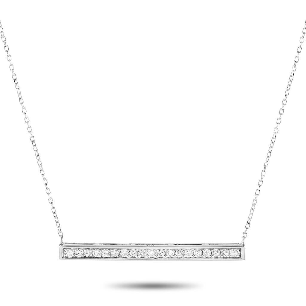 Non Branded 14K White Gold 0.25 ct Diamond Pendant Necklace