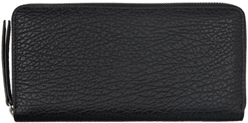MAISON MARGIELA Black Four Stitches Zip-Around Wallet