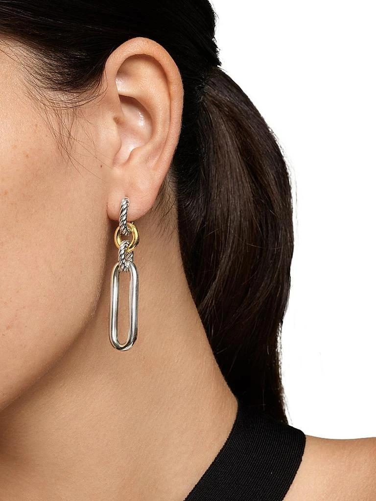 David Yurman Lexington Double Link Drop Earrings in Sterling Silver with 18K Yellow Gold, 54MM 2