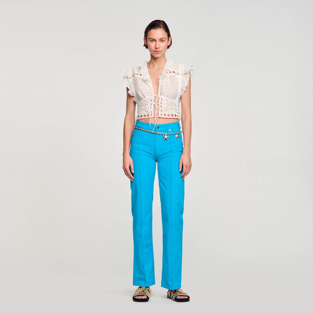 Sandro Ruffled crop top