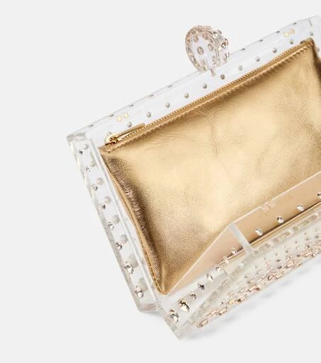 Aquazzura Tequila crystal-embellished clutch 3