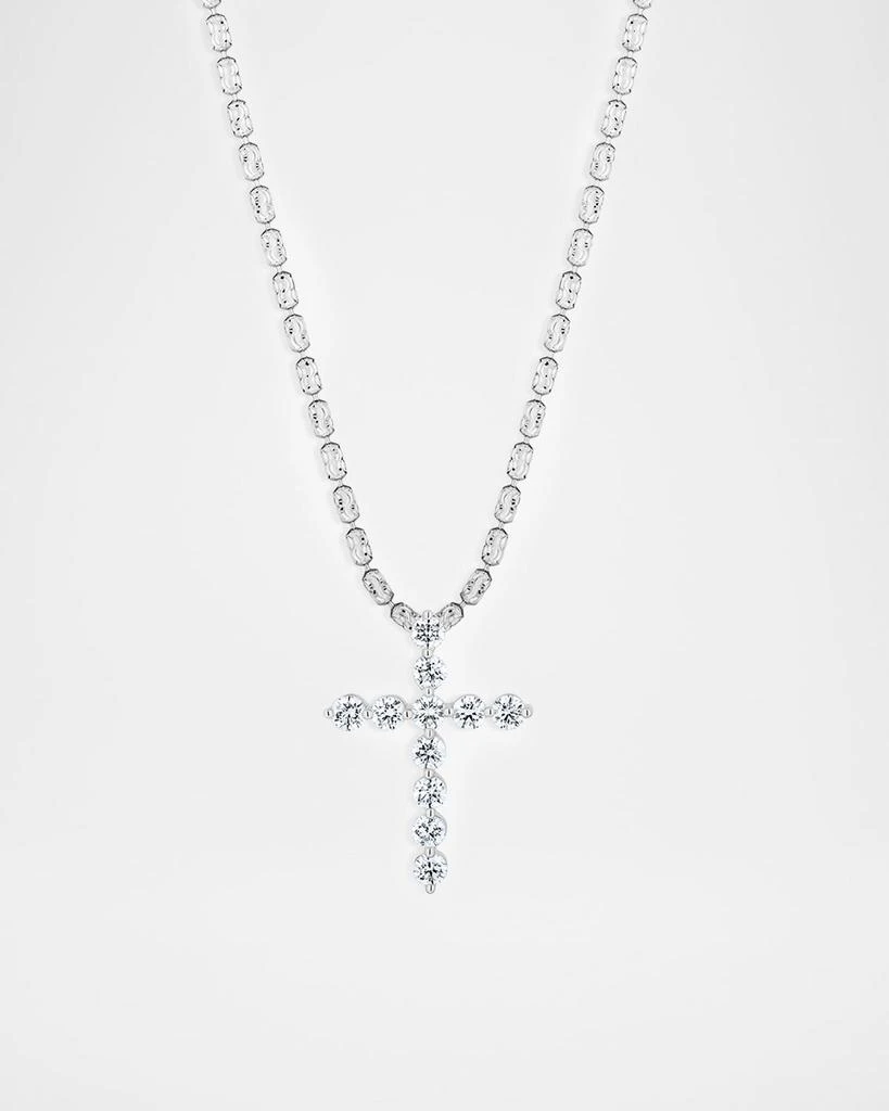 Neiman Marcus Diamonds 18K Yellow Gold Single Prong Diamond Cross Necklace