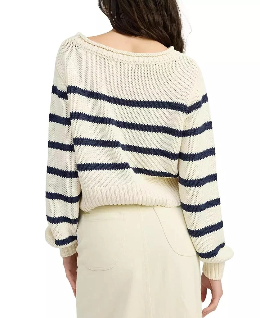 En Saison Women's Helena Cotton Striped Cropped Sweater 2
