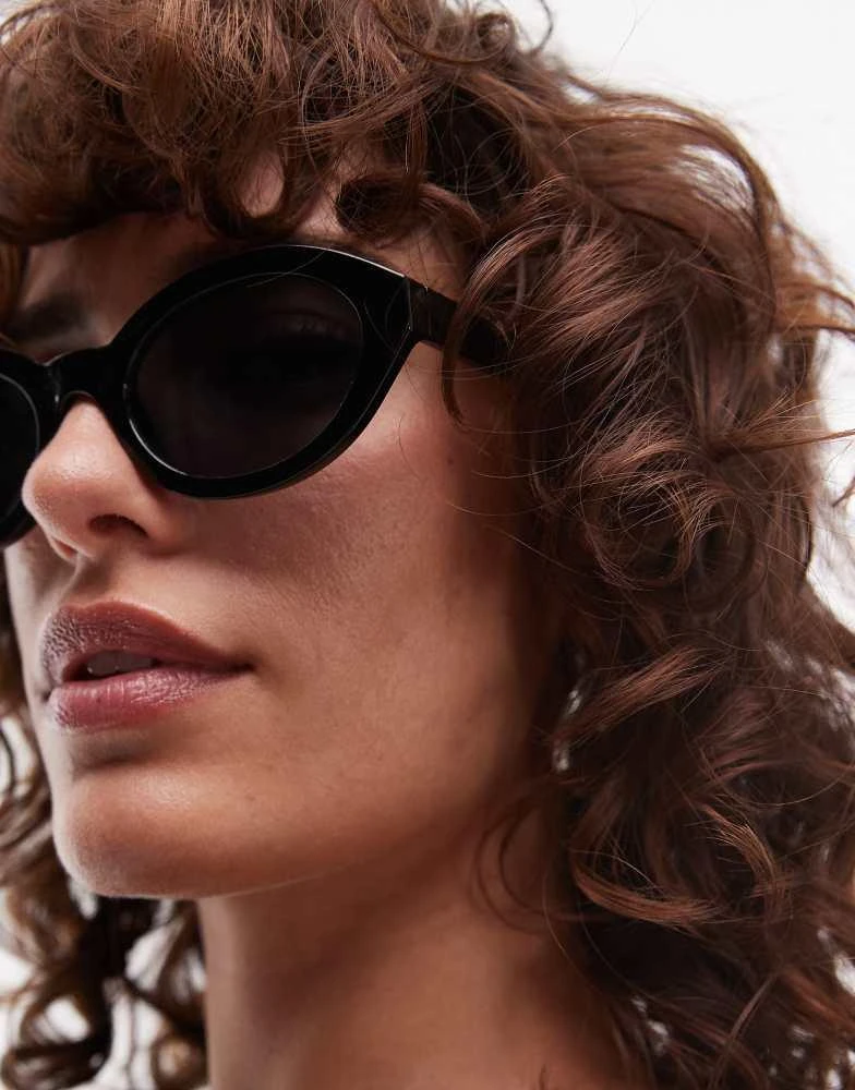 Mango Mango oval sunglasses in black 2