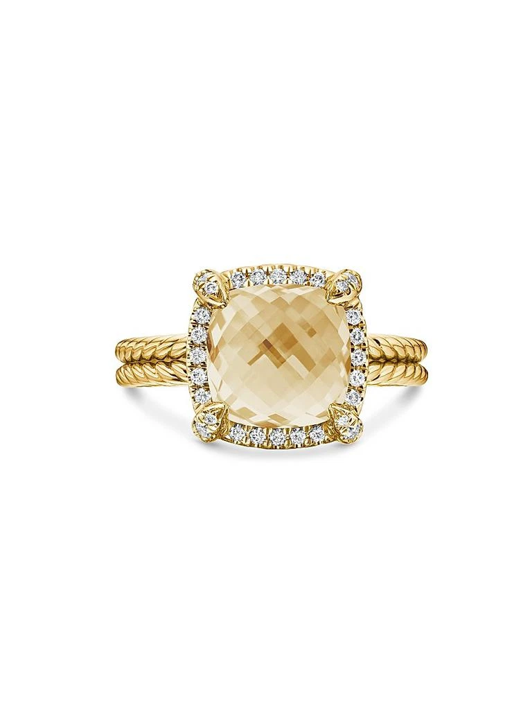 David Yurman Chatelaine Pavé Bezel Ring in 18K Yellow Gold 4