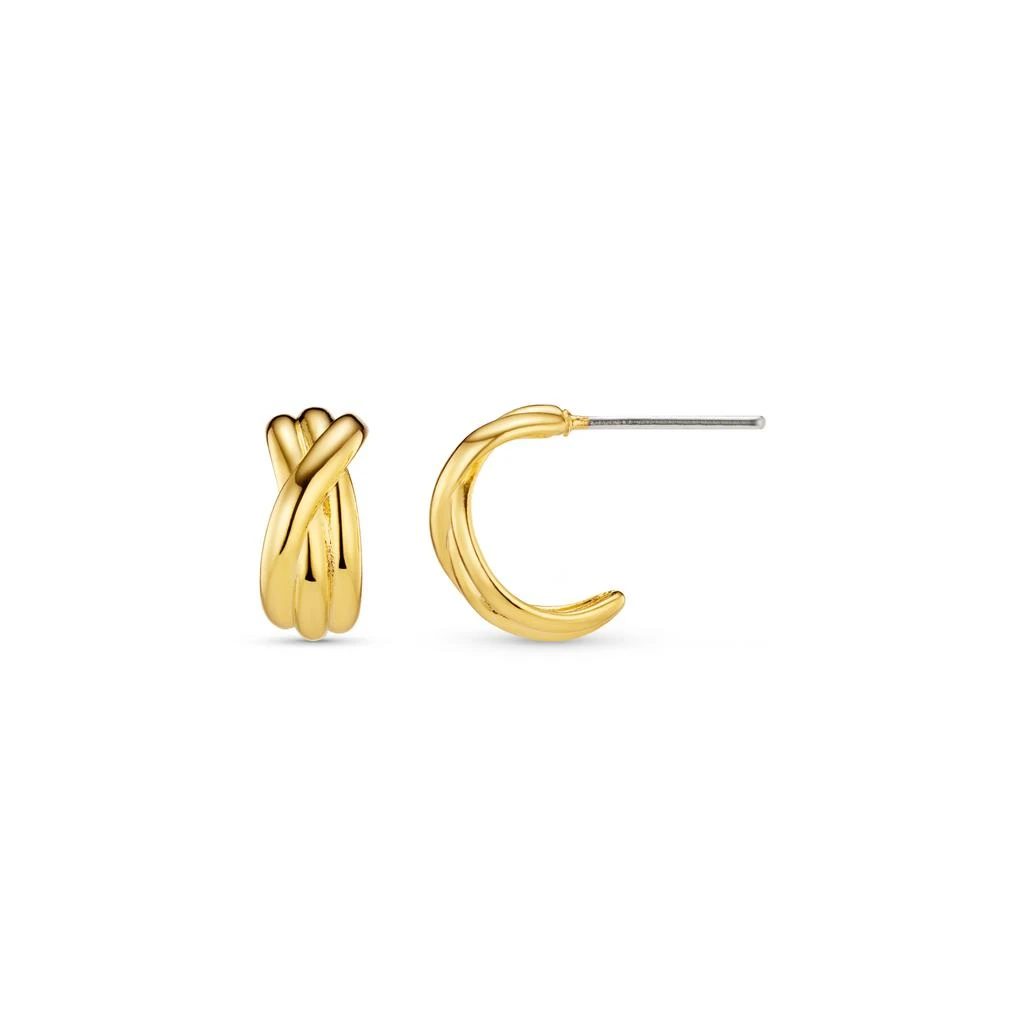 Orelia London Polished Twist Huggie Hoop Earrings 1