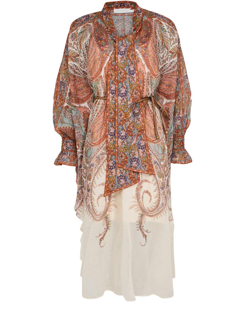 Zimmermann Rhiannon tie neck midi dress