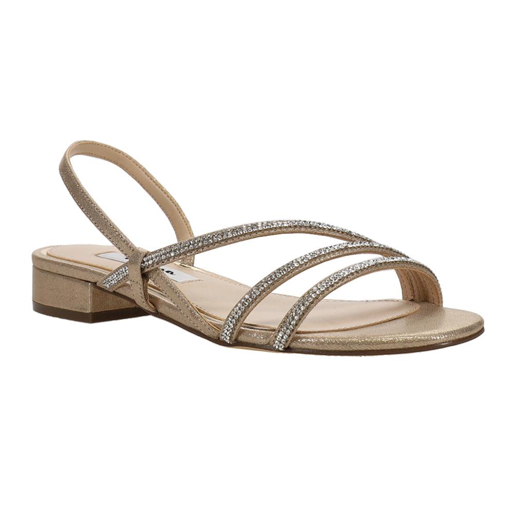 Nina Skylee Metallic Rhinestone Strappy Sandals