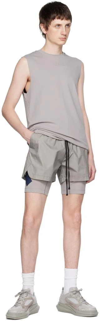 TEMPLA Gray Layered Track Shorts 4