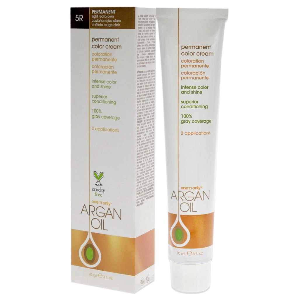 One n Only Argan Oil Permanent Color Cream - 5R Light Red Brown by  for Unisex - 3 oz Hair Color 3