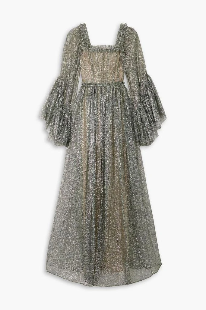 Sandra Mansour Enchanteresse ruffled glittered tulle maxi dress 1