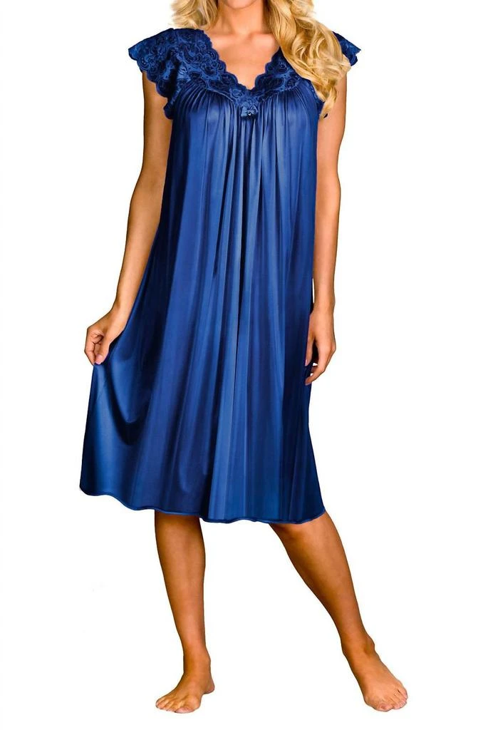 Shadowline Lingerie Shadowline Lingerie - Short Lace Cap Sleeve Nightgown 1