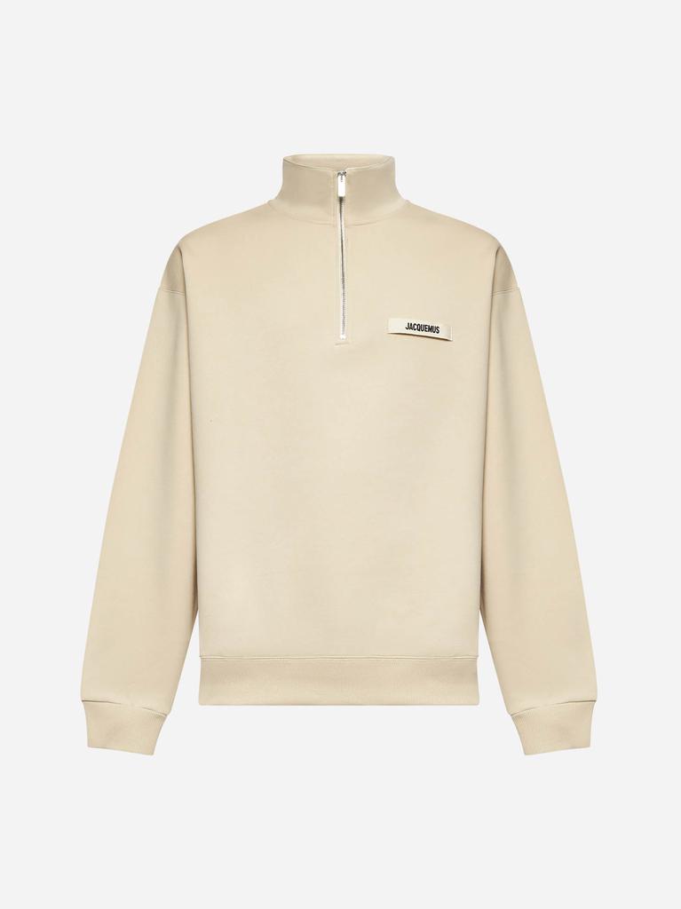 Jacquemus Beige The Gros Grain zip-up sweatshirt