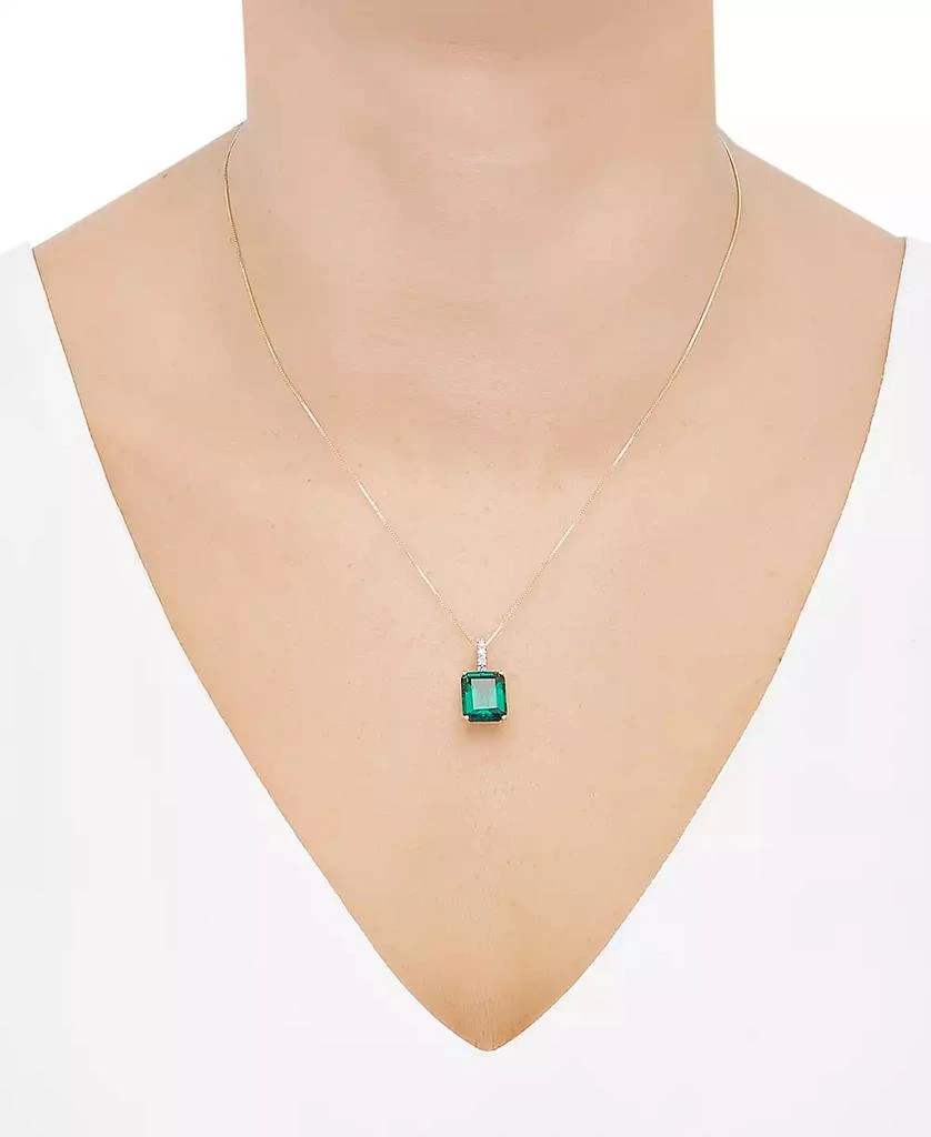 Grown With Love Lab Grown Sapphire (8-1/10 ct. t.w.) & Lab Grown Diamond  18" Pendant Necklace in 14k White Gold (Also in Ruby & Emerald) 5