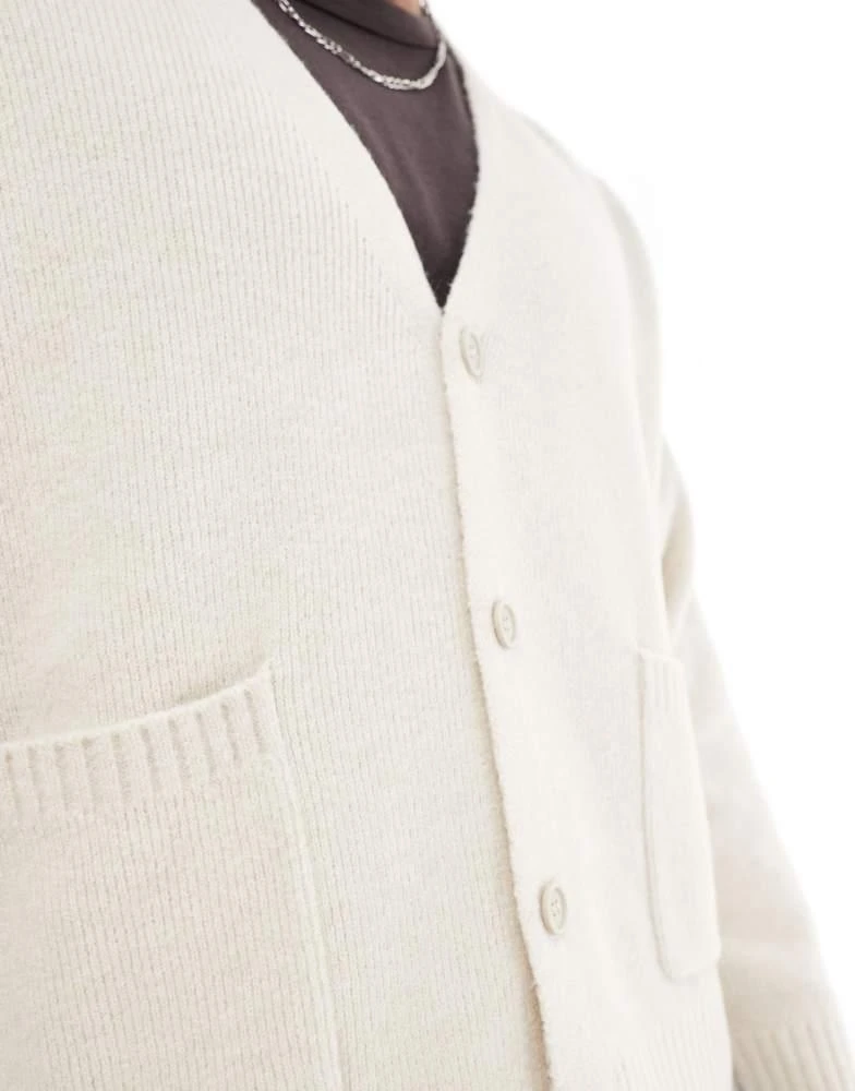 Bershka Bershka knitted cardigan in sand 3