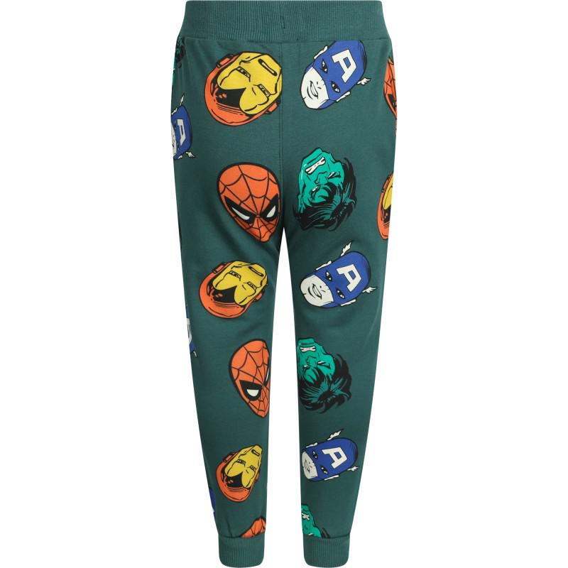 NAME IT® Avengers print drawstring sweatpants in dark sapphire green