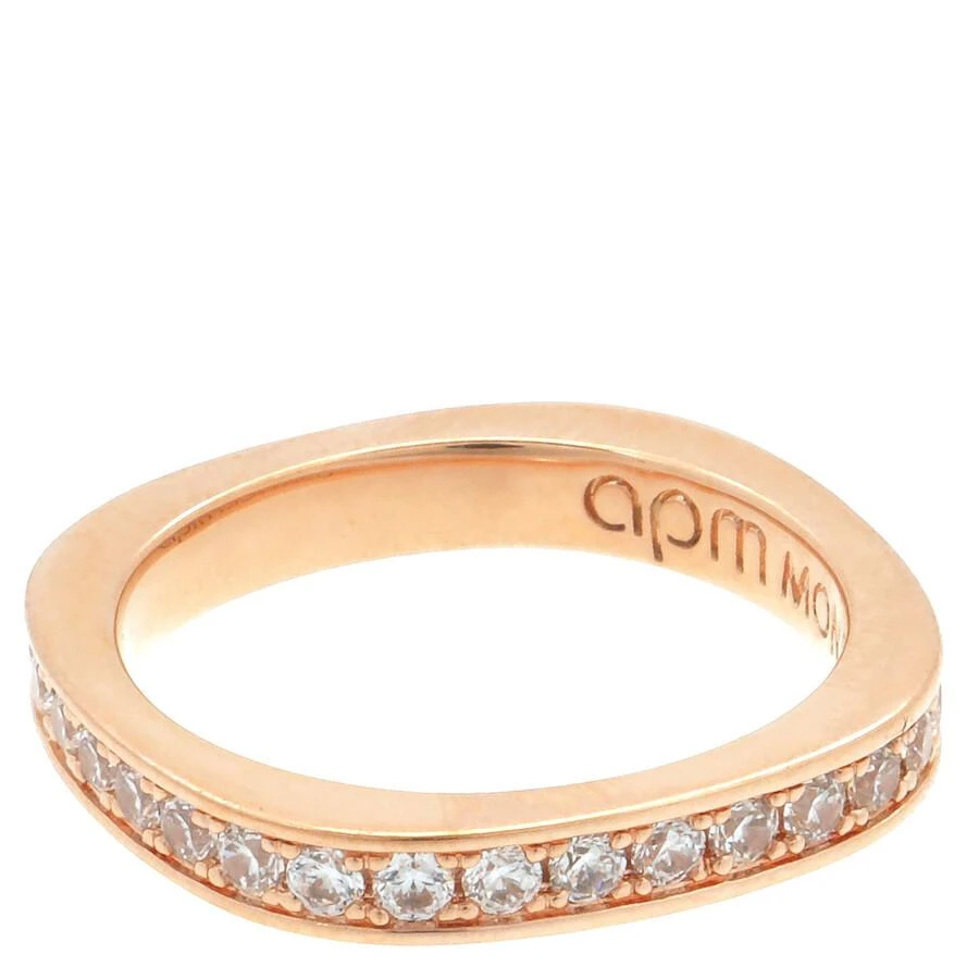apm Monaco Dainty Pave Rose-Gold Alloy Ring 2