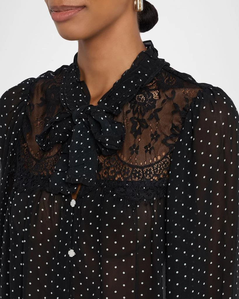 Sea Melody Sheer Polka-Dot Blouse 5