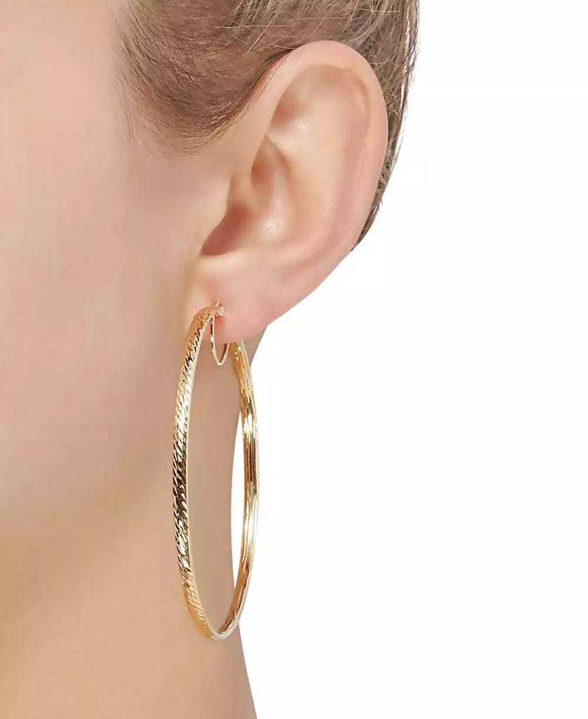 Italian Gold Round Hoop Earrings in 14k Gold