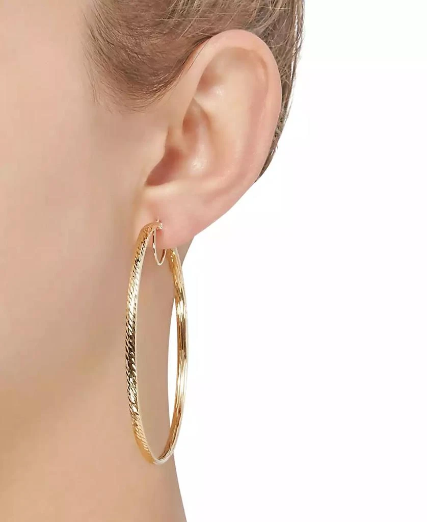 Italian Gold Round Hoop Earrings in 14k Gold 2