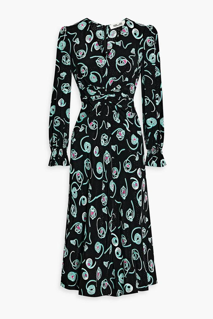 DIANE VON FURSTENBERG Anaba twisted printed jacquard midi dress 1