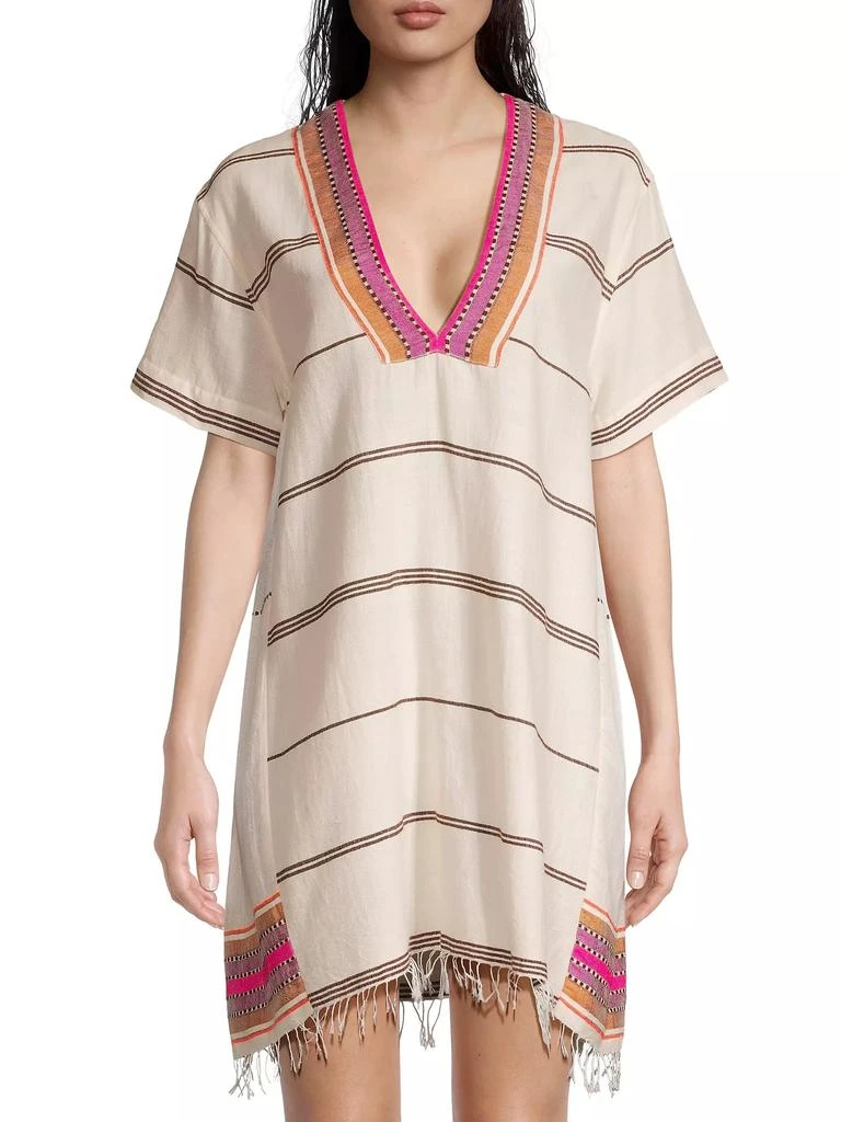 LEMLEM Amina Stripe Woven V-Neck Caftan 3