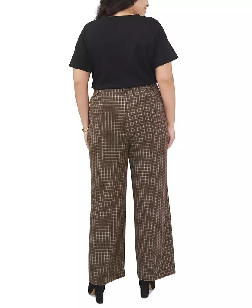 Vince Camuto Plus Size Plaid High Rise Wide-Leg Pants 4