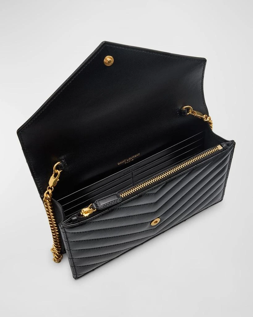 Yves Saint Laurent Small YSL Wallet on Chain in Quilted Leather 4