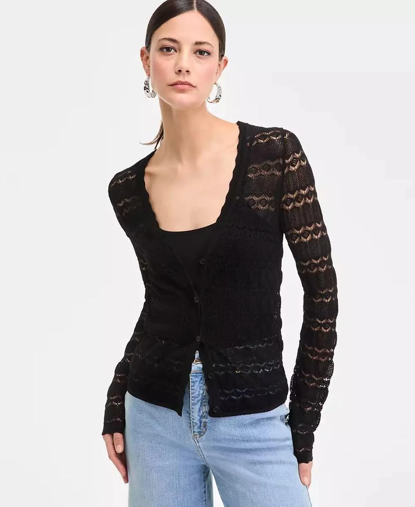 INC International Women's Pointelle Cardigan Sweater, Exclusively at Macy's 1