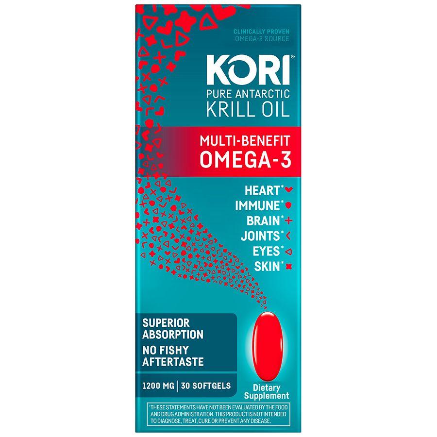 Kori Pure Antarctic Krill Oil Multi-Benefit Omega-3 1200mg Softgels