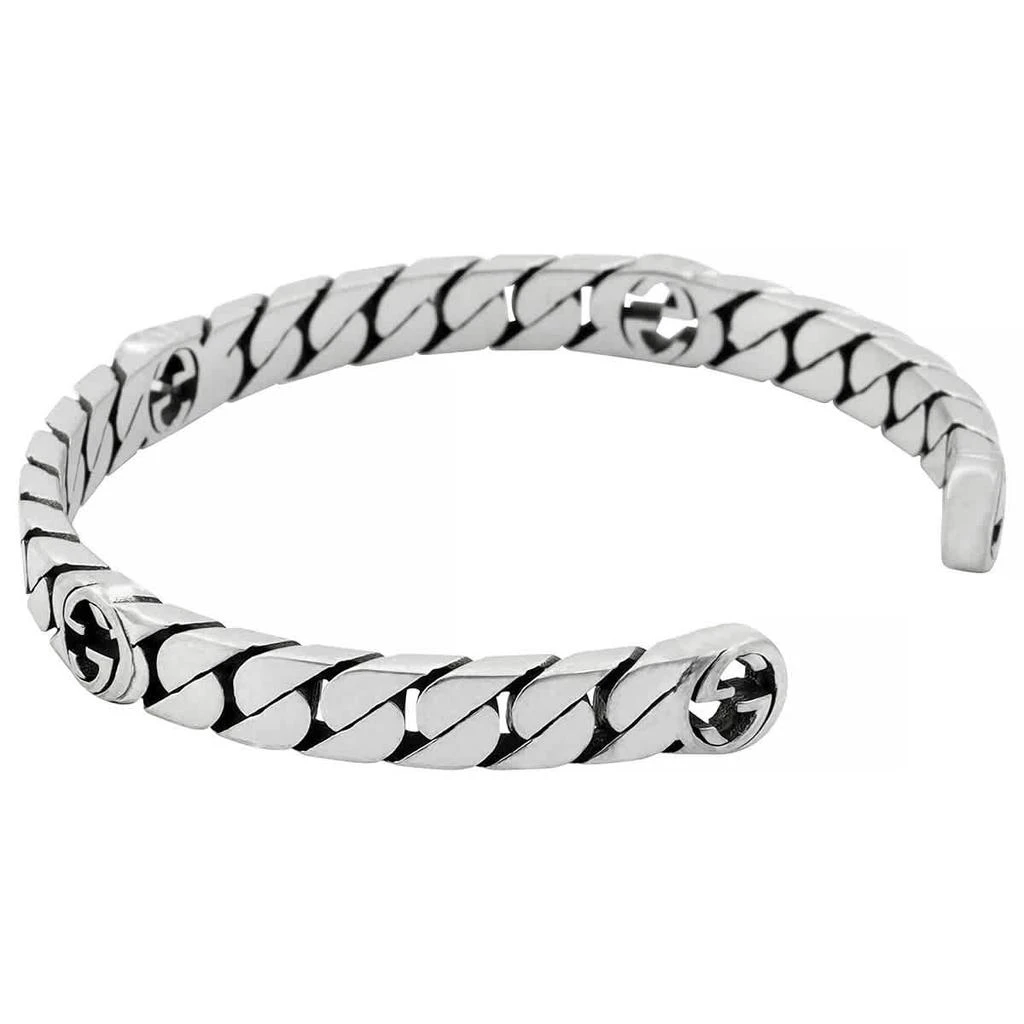 Gucci Gucci Ladies Sterling Silver Interlocking G Cuff Bracelet, Size 19 3