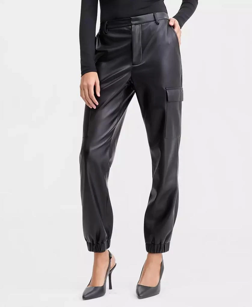 Bar III Women's Ly Faux-Leather Jogger Pants, Macy's Exclusive 3