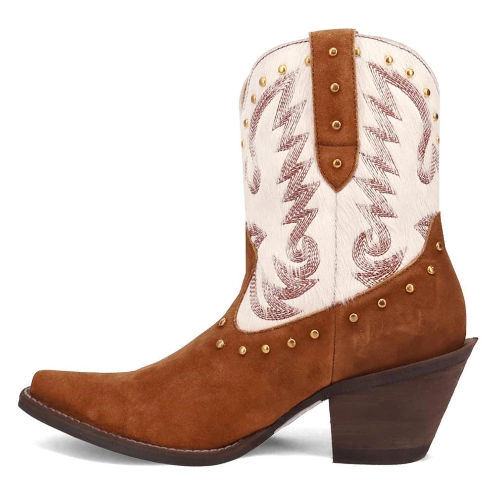 Dingo Rodeo Queen Embroidered Studded Snip Toe Cowboy Booties 3