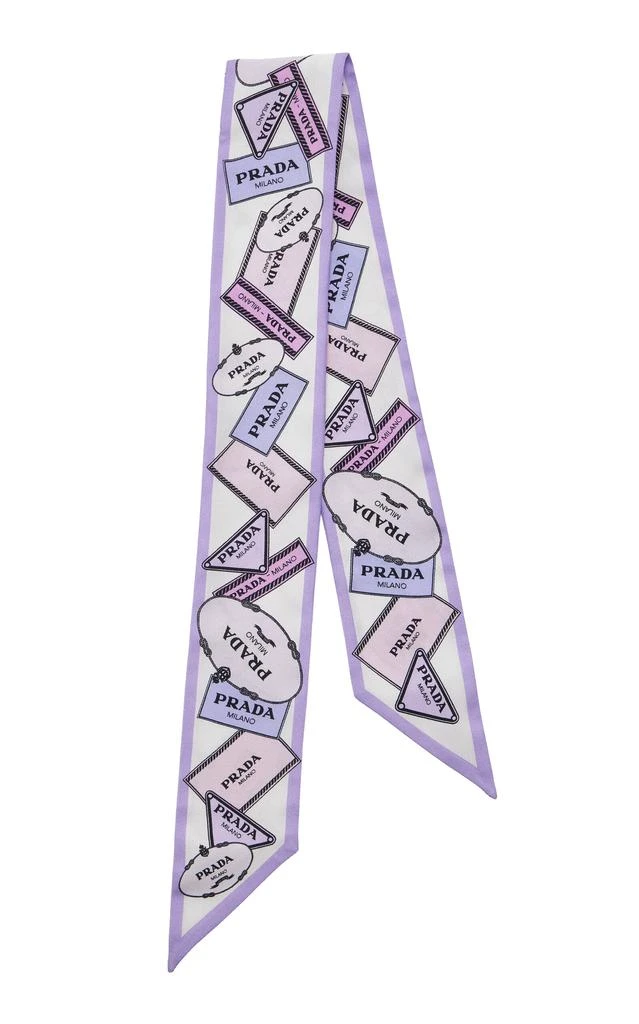 Prada Prada Heritage-Print Silk Twill Scarf - Moda Operandi