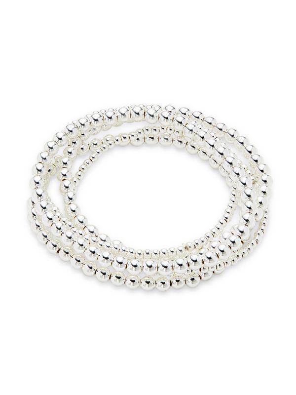 AVA & AIDEN 5-Piece Silvertone Beaded Bracelets