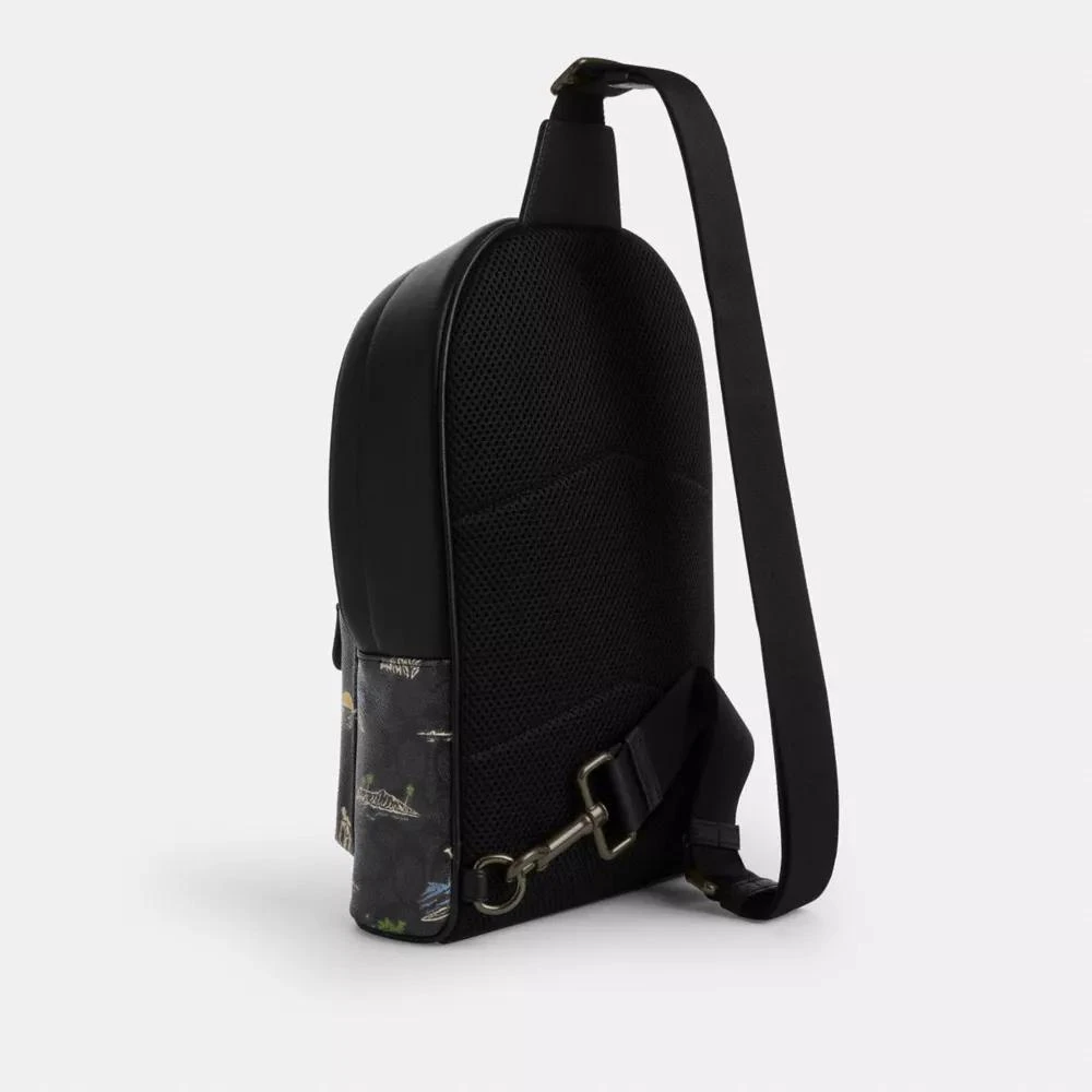 Coach West Pack In Signature Canvas W/Surf Print—Unisex—NEW W/Tags—$350–Great Coach West Pack In Signature Canvas With Surf Print  main image 3