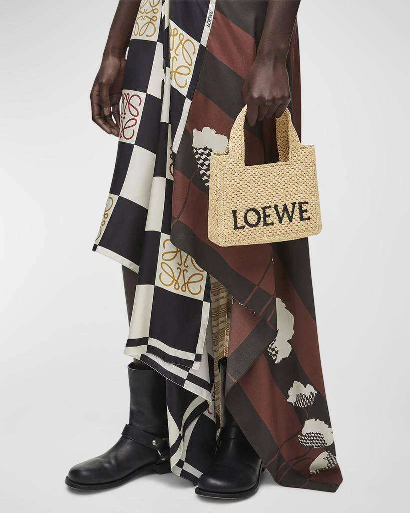 Loewe x Paula’s Ibiza Font Logo Mini Tote Bag in Raffia 2