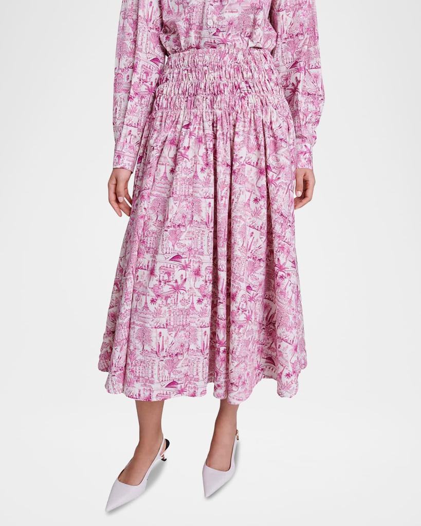 Maje Junnalou Paris Toile de Jouy Midi Skirt