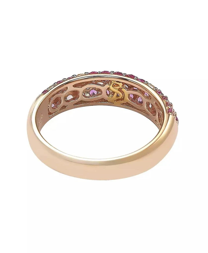 Suzy Levian New York Suzy Levian Sterling Silver Sapphire 
Created White Sapphire Pave Half Band Ring 3