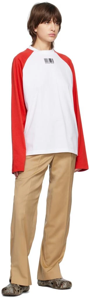 VTMNTS Red Barcode Long Sleeve T-Shirt 4